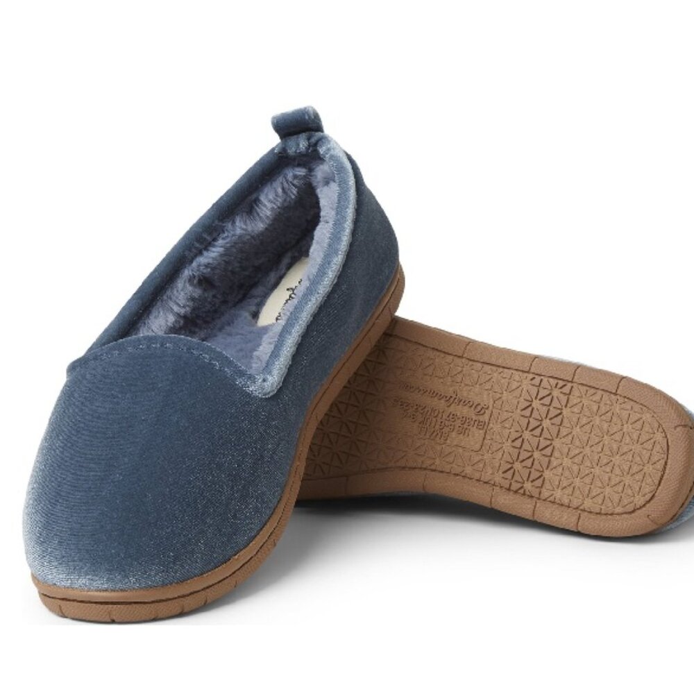 Dearfoams Women's Rachel Shiny Velour Closed Back Slipper Size M (7-8)
